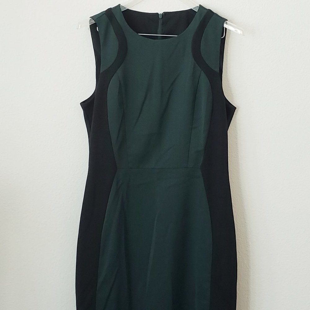 41 Hawthorn Black and Hunter Green Sheath Dress